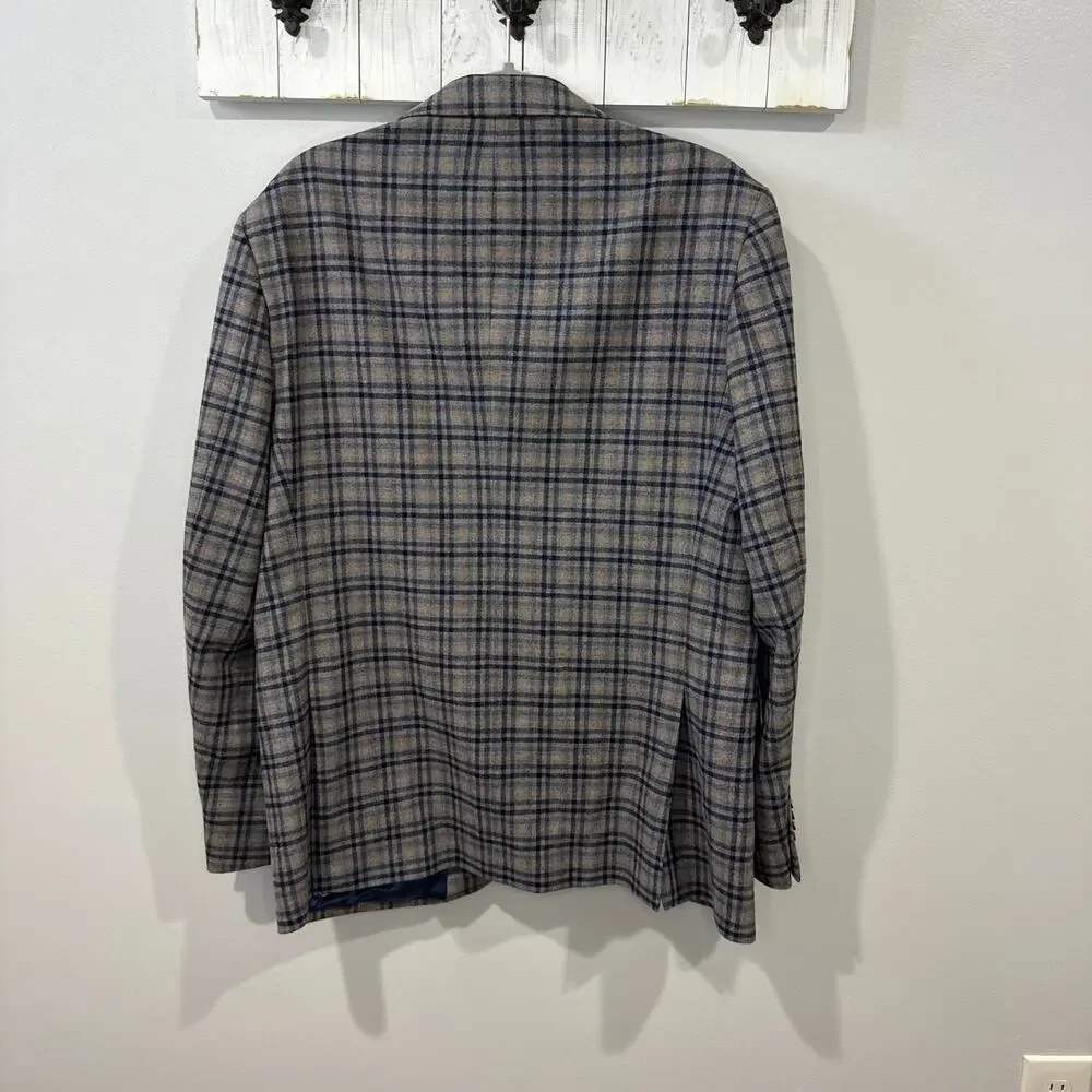 Saks Fifth Ave Reda 1865 Plaid Blazer 46R Wool Sport Coat